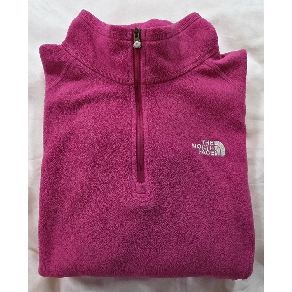 The North‎ Face Womens Medium Pink Polartec Fleece Pullover 1/4 Zip